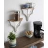 image:imageKate and Laurel Corbett Distressed Wood Shelves Set of 2 White and Rustic Brown FarmhouseInspired Home Decor and Storage