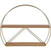 image:imageKate and Laurel Delmar MidCentury Modern Wall Shelf 26 x 21 Brown and Gold Glamorous Geometric Wall Decor