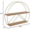 image:imageKate and Laurel Delmar MidCentury Modern Wall Shelf 26 x 21 Brown and Gold Glamorous Geometric Wall Decor