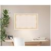 image:imageKate and Laurel Framed Fabric Pinboard 18 x 42 Printed Linen Classic Bulletin Board for Use as a Vision Board or Wall Organization Florence Gold FrameLucie White
