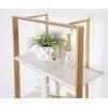 image:imageKate and Laurel Kercheval Glam Wall Shelf 15 x 32 White and Gold Modern White Bookshelf with Three Tiers for Storage and Display