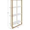 image:imageKate and Laurel Kercheval Glam Wall Shelf 15 x 32 White and Gold Modern White Bookshelf with Three Tiers for Storage and Display
