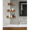image:imageKate and Laurel Levie Corner Shelf Set of 3 Rustic Natural Modern FarmhouseInspired Wood ShelfRustic Brown