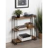 image:imageKate and Laurel Lintz Modern Industrial Solid Wood with Black Metal Frame Floating Wall Shelves Rustic BrownBrownBlack
