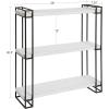 image:imageKate and Laurel Lintz Modern Industrial Solid Wood with Black Metal Frame Floating Wall Shelves Rustic BrownWhite