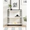 image:imageKate and Laurel Lintz Modern Industrial Solid Wood with Black Metal Frame Floating Wall Shelves Rustic BrownWhite