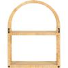 image:imageKate and Laurel Rahmati Modern TwoTier Arched Rattan Wall Shelf 18 x 7 x 23 Natural Rattan Boho Arch Wall Shelves for OvertheToilet Storage or Dorm Room Storage ShelfNatural