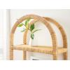 image:imageKate and Laurel Rahmati Modern TwoTier Arched Rattan Wall Shelf 18 x 7 x 23 Natural Rattan Boho Arch Wall Shelves for OvertheToilet Storage or Dorm Room Storage ShelfNatural