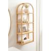 image:imageKate and Laurel Rahmati Modern TwoTier Arched Rattan Wall Shelf 18 x 7 x 23 Natural Rattan Boho Arch Wall Shelves for OvertheToilet Storage or Dorm Room Storage ShelfNatural