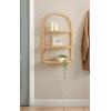 image:imageKate and Laurel Rahmati Modern TwoTier Arched Rattan Wall Shelf 18 x 7 x 23 Natural Rattan Boho Arch Wall Shelves for OvertheToilet Storage or Dorm Room Storage ShelfNatural