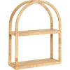 image:imageKate and Laurel Rahmati Modern TwoTier Arched Rattan Wall Shelf 18 x 7 x 23 Natural Rattan Boho Arch Wall Shelves for OvertheToilet Storage or Dorm Room Storage ShelfNatural