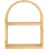 image:imageKate and Laurel Rahmati Modern TwoTier Arched Rattan Wall Shelf 18 x 7 x 23 Natural Rattan Boho Arch Wall Shelves for OvertheToilet Storage or Dorm Room Storage ShelfNatural