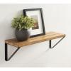 image:imageKate and Laurel Samuels Modern Wood Wall Shelf 24 inches Wood with Black Brackets Decorative Shelf for Storage and Display