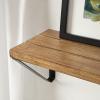 image:imageKate and Laurel Samuels Modern Wood Wall Shelf 24 inches Wood with Black Brackets Decorative Shelf for Storage and Display