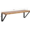 image:imageKate and Laurel Samuels Modern Wood Wall Shelf 24 inches Wood with Black Brackets Decorative Shelf for Storage and Display