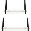 image:imageKate and Laurel Sudbury Farmhouse Wall Shelf Set of 2 White and Black Decorative Modern Shelves with Coastal FinishWhiteBlack