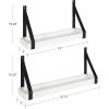 image:imageKate and Laurel Sudbury Farmhouse Wall Shelf Set of 2 White and Black Decorative Modern Shelves with Coastal FinishWhiteBlack