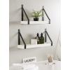 image:imageKate and Laurel Sudbury Farmhouse Wall Shelf Set of 2 White and Black Decorative Modern Shelves with Coastal FinishWhiteBlack
