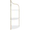 image:imageKate and Laurel Walters Glam Wall Mounted Corner Shelf 17 x 12 x 35 White and Gold Decorative Three Tier Corner Wall Shelf for Storage and DisplayWhiteGold