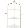 image:imageKate and Laurel Walters Glam Wall Mounted Corner Shelf 17 x 12 x 35 White and Gold Decorative Three Tier Corner Wall Shelf for Storage and DisplayWhiteGold