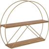 image:imageKate and Laurel Delmar MidCentury Modern Wall Shelf 26 x 21 Brown and Gold Glamorous Geometric Wall Decor