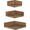 image:imageKate and Laurel Levie Corner Shelf Set of 3 Rustic Natural Modern FarmhouseInspired Wood ShelfRustic Brown
