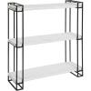 image:imageKate and Laurel Lintz Modern Industrial Solid Wood with Black Metal Frame Floating Wall Shelves Rustic BrownWhite