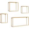 image:imageKate and Laurel Mallory Modern Floating Wall Shelves Set of 4 White and Gold Chic Modern Glam Wall Accent for Display and Storage