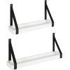 image:imageKate and Laurel Sudbury Farmhouse Wall Shelf Set of 2 White and Black Decorative Modern Shelves with Coastal FinishWhiteBlack