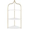 image:imageKate and Laurel Walters Glam Wall Mounted Corner Shelf 17 x 12 x 35 White and Gold Decorative Three Tier Corner Wall Shelf for Storage and DisplayWhiteGold