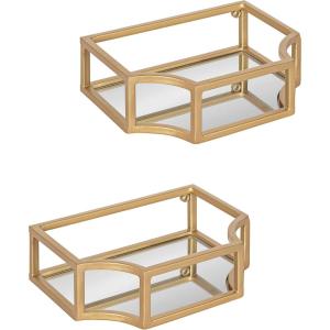 image:imageKate and Laurel Ciel Glam Wall Sconce Set of 2 Gold Modern Floating Wall Decor for DisplayGold