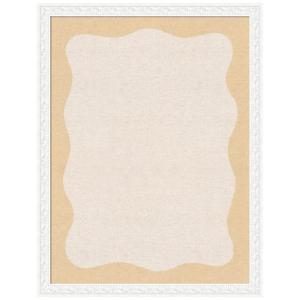 image:imageKate and Laurel Framed Fabric Pinboard 18 x 42 Printed Linen Classic Bulletin Board for Use as a Vision Board or Wall Organization Florence Gold FrameBethany White