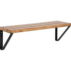 image:imageKate and Laurel Samuels Modern Wood Wall Shelf 24 inches Wood with Black Brackets Decorative Shelf for Storage and Display