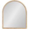 image:imageKate and Laurel Beadbrook Modern Beaded Arched Mirror 28 x 32 Light Natural Transitional Wide Arch Wall Mirror for Use as Bathroom Mirror or Entryway Mirror Decor
