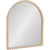 image:imageKate and Laurel Beadbrook Modern Beaded Arched Mirror 28 x 32 Light Natural Transitional Wide Arch Wall Mirror for Use as Bathroom Mirror or Entryway Mirror Decor