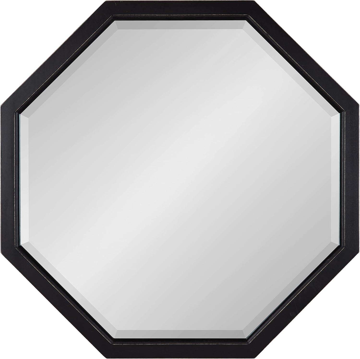 image:imageKate and Laurel Hogan Farmhouse Octagon Wood Wall Mirror 24 x 36 Rustic Brown Traditional Inspired Geometric Wall DecorBlack