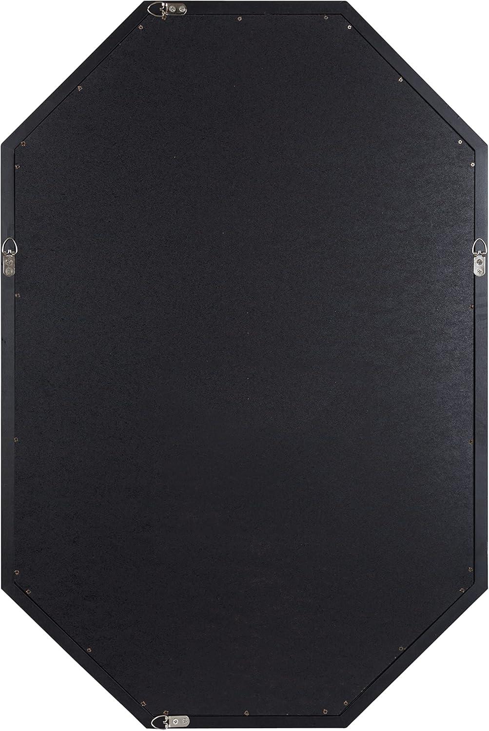 image:imageKate and Laurel Hogan Farmhouse Octagon Wood Wall Mirror 24 x 36 Rustic Brown Traditional Inspired Geometric Wall DecorBlack