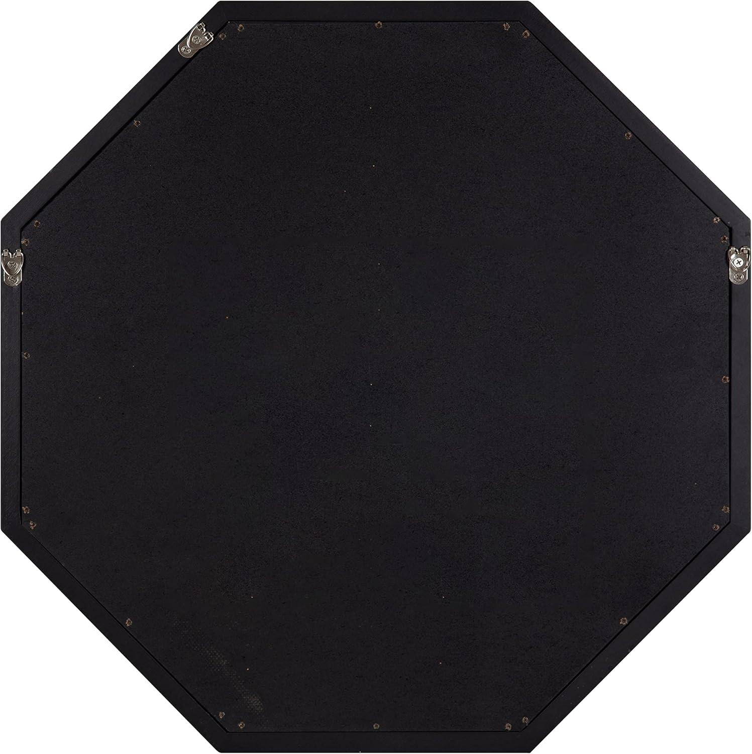 image:imageKate and Laurel Hogan Farmhouse Octagon Wood Wall Mirror 24 x 36 Rustic Brown Traditional Inspired Geometric Wall DecorBlack