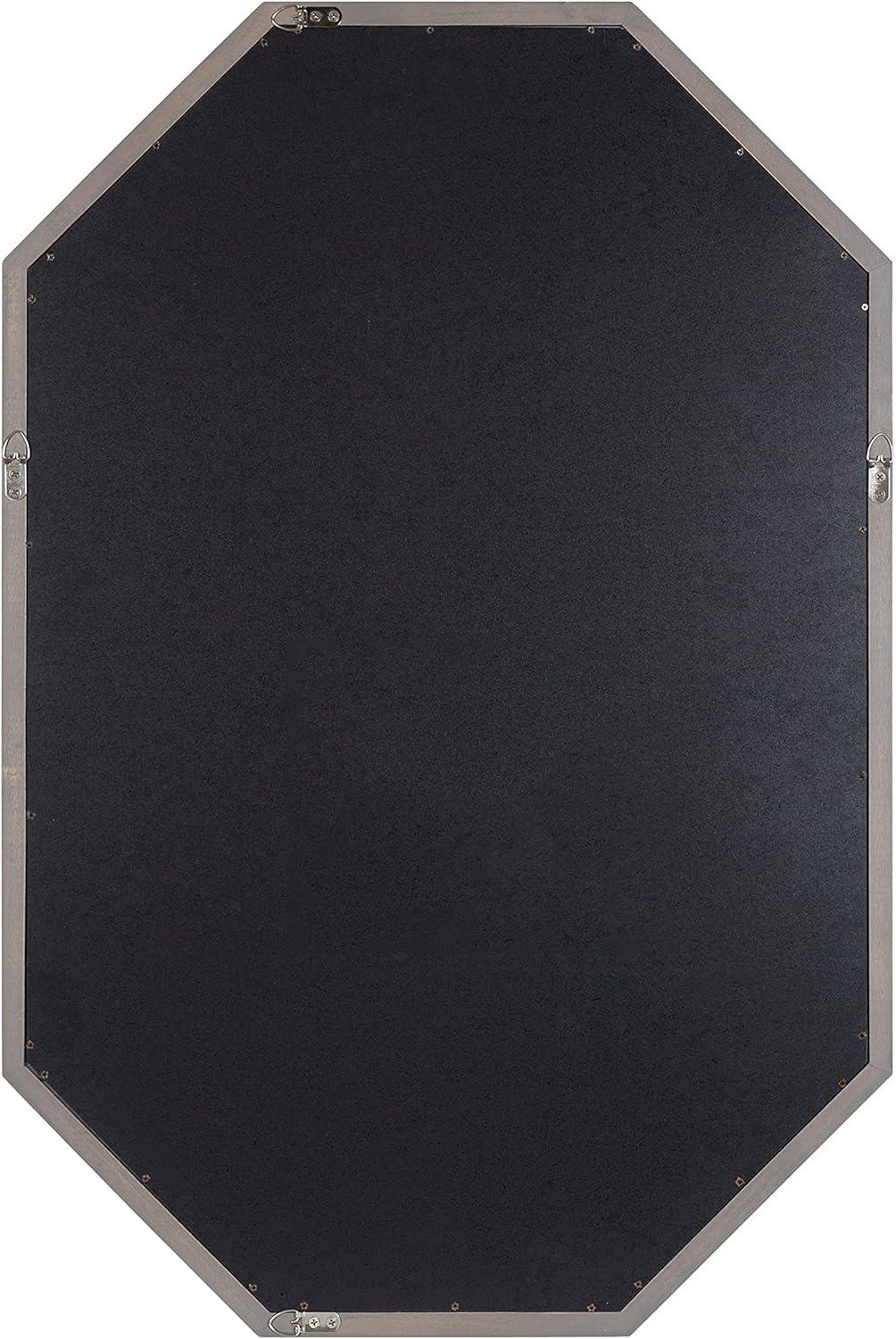 image:imageKate and Laurel Hogan Farmhouse Octagon Wood Wall Mirror 24 x 36 Rustic Brown Traditional Inspired Geometric Wall DecorGrey
