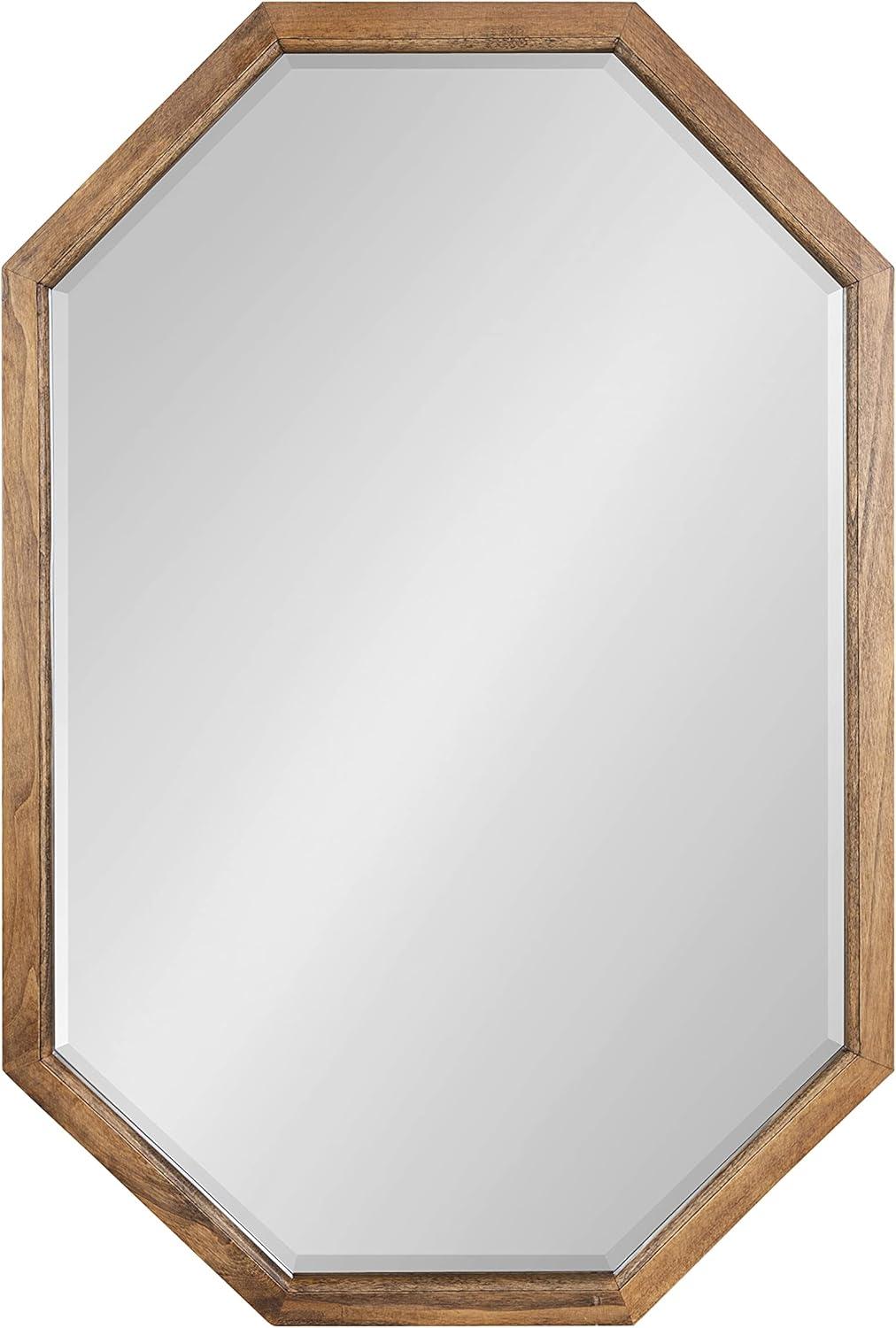 image:imageKate and Laurel Hogan Farmhouse Octagon Wood Wall Mirror 24 x 36 Rustic Brown Traditional Inspired Geometric Wall DecorRustic Brown