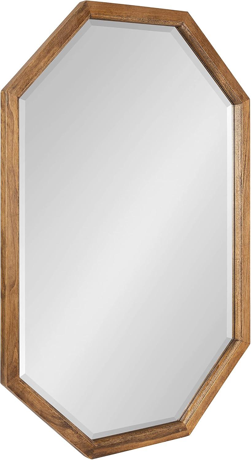 image:imageKate and Laurel Hogan Farmhouse Octagon Wood Wall Mirror 24 x 36 Rustic Brown Traditional Inspired Geometric Wall DecorRustic Brown