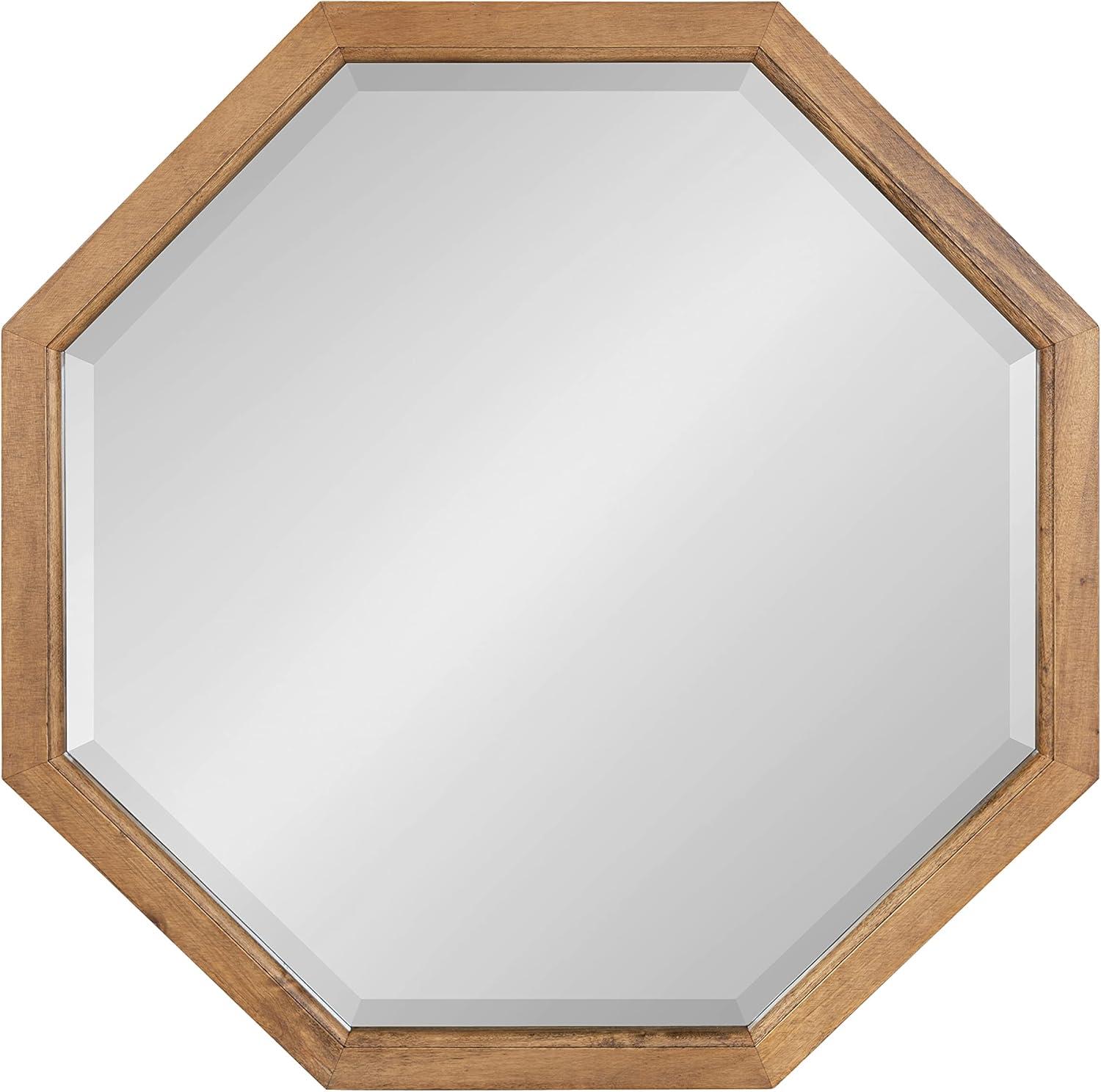 image:imageKate and Laurel Hogan Farmhouse Octagon Wood Wall Mirror 24 x 36 Rustic Brown Traditional Inspired Geometric Wall DecorRustic Brown