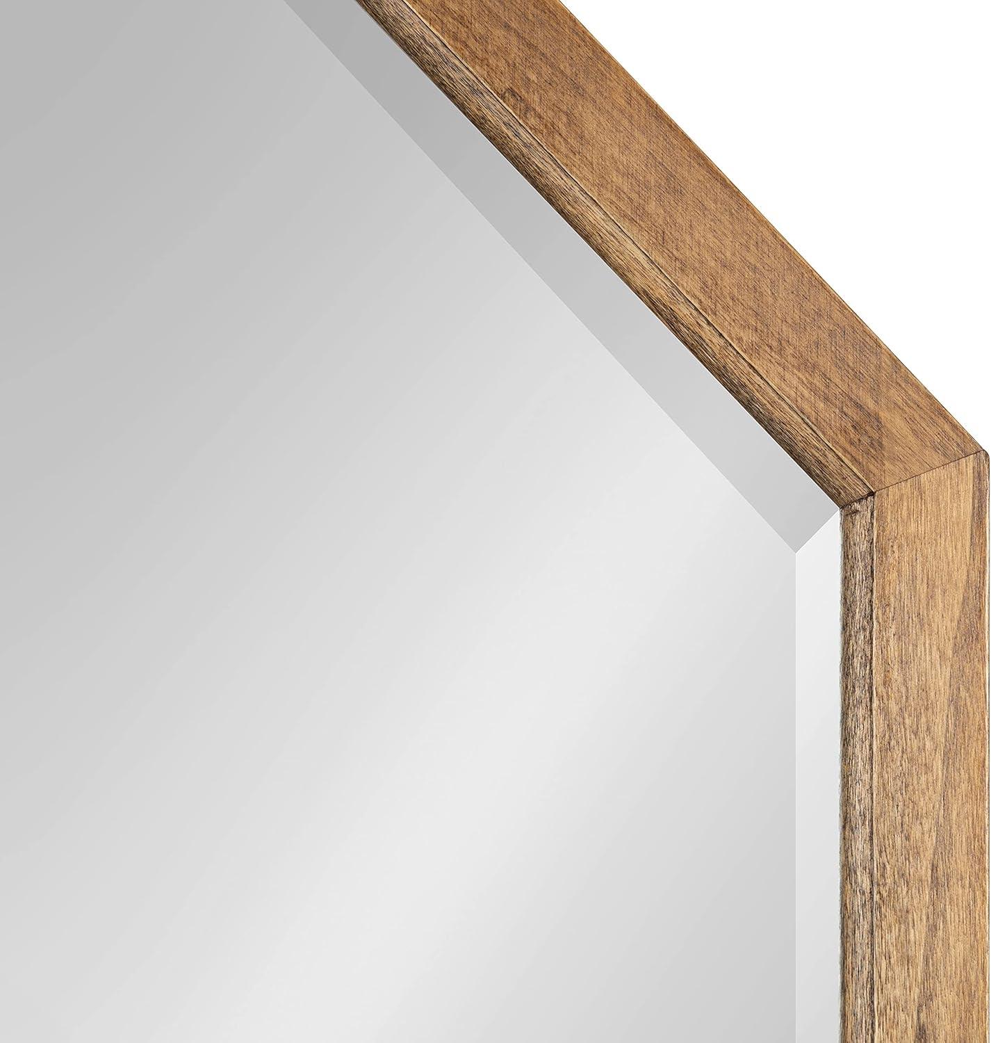image:imageKate and Laurel Hogan Farmhouse Octagon Wood Wall Mirror 24 x 36 Rustic Brown Traditional Inspired Geometric Wall DecorRustic Brown