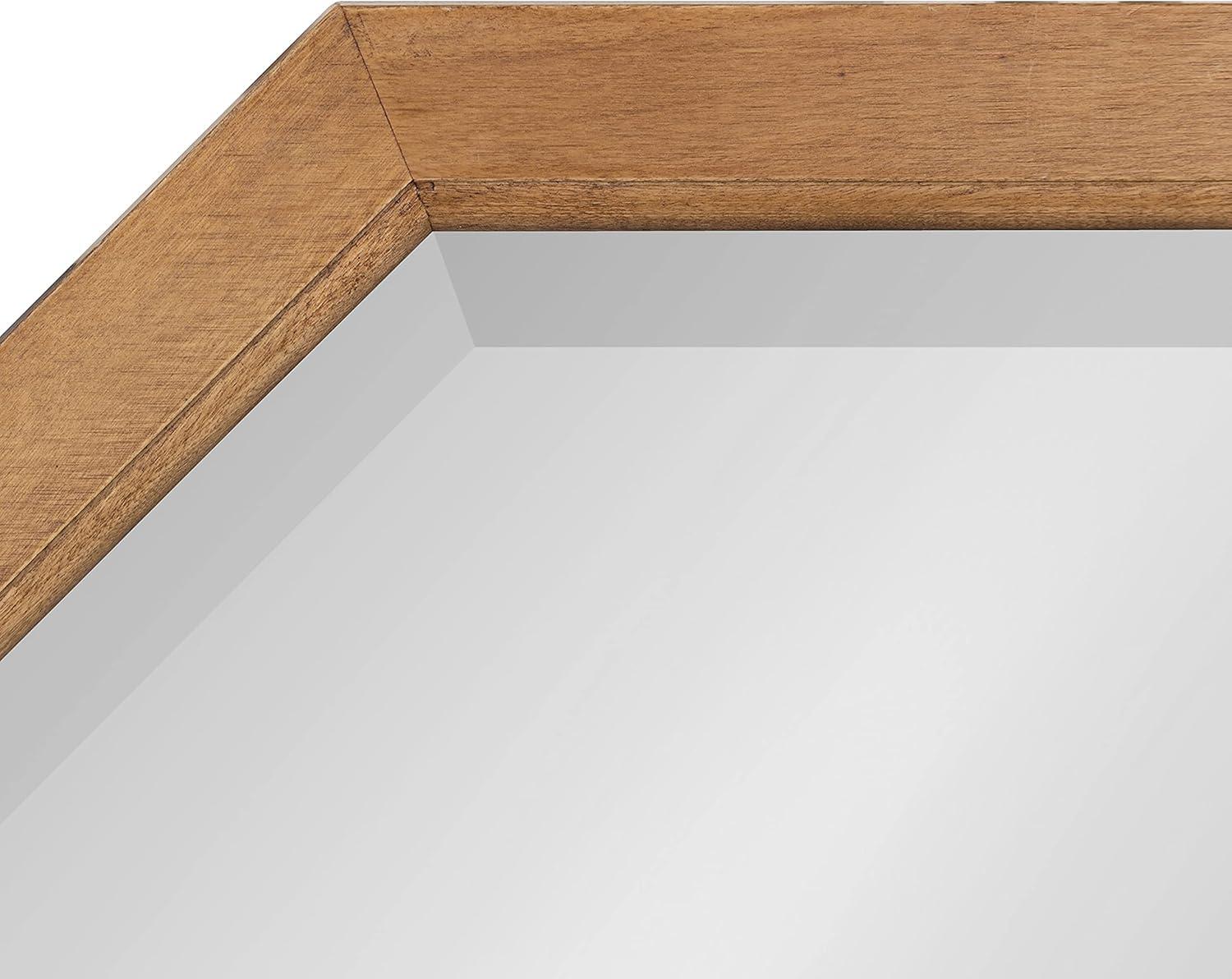 image:imageKate and Laurel Hogan Farmhouse Octagon Wood Wall Mirror 24 x 36 Rustic Brown Traditional Inspired Geometric Wall DecorRustic Brown