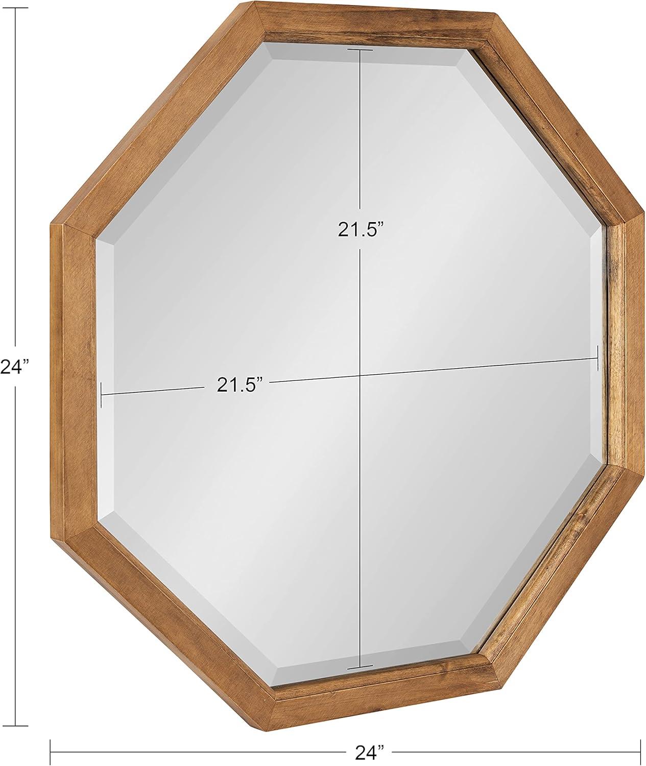 image:imageKate and Laurel Hogan Farmhouse Octagon Wood Wall Mirror 24 x 36 Rustic Brown Traditional Inspired Geometric Wall DecorRustic Brown