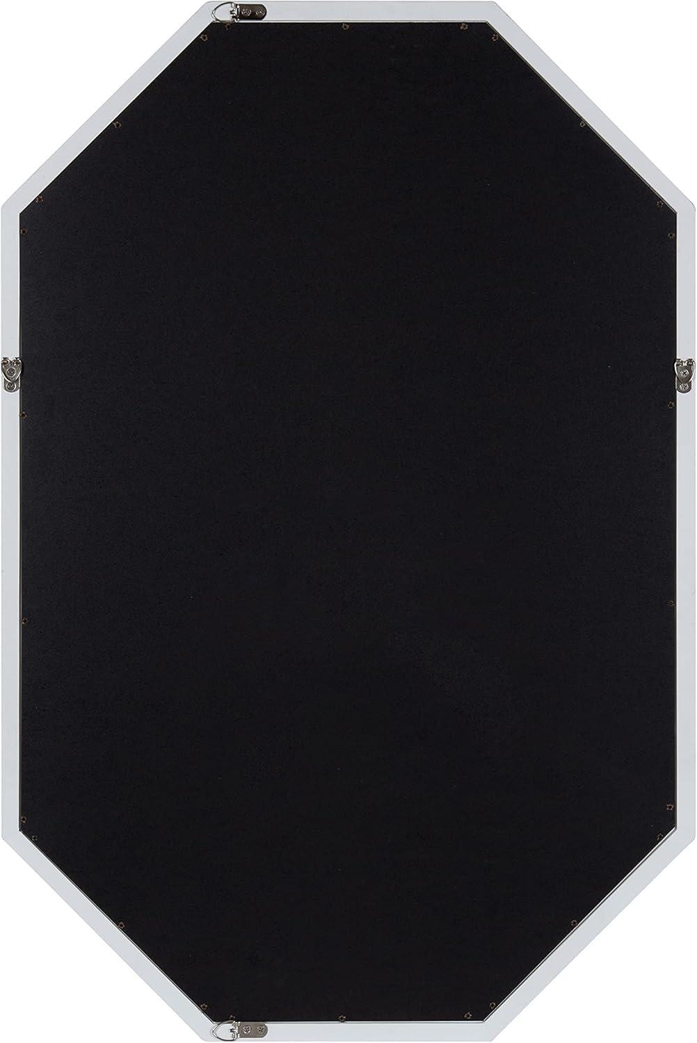 image:imageKate and Laurel Hogan Farmhouse Octagon Wood Wall Mirror 24 x 36 Rustic Brown Traditional Inspired Geometric Wall DecorWhite
