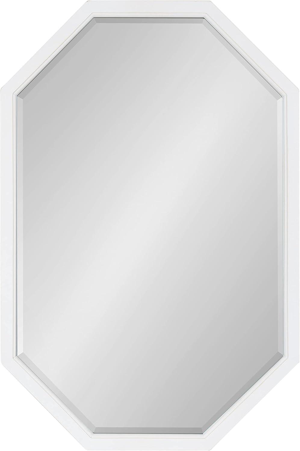 image:imageKate and Laurel Hogan Farmhouse Octagon Wood Wall Mirror 24 x 36 Rustic Brown Traditional Inspired Geometric Wall DecorWhite