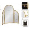 image:imageKate and Laurel Amoli TriFold Arched Mirror 28 x 28 Gold ThreePiece Joined Arch Folding Mirror for Tabletop Makeup Mirror Station or Bathroom Vanity Setup