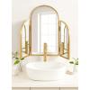 image:imageKate and Laurel Amoli TriFold Arched Mirror 28 x 28 Gold ThreePiece Joined Arch Folding Mirror for Tabletop Makeup Mirror Station or Bathroom Vanity Setup