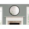 image:imageKate and Laurel Astele Modern Wall Mirror 24 Inch Diameter Black FarmhouseInspired Dimensional Wall Decor Accent Piece with Round Frame and Beaded Detailing